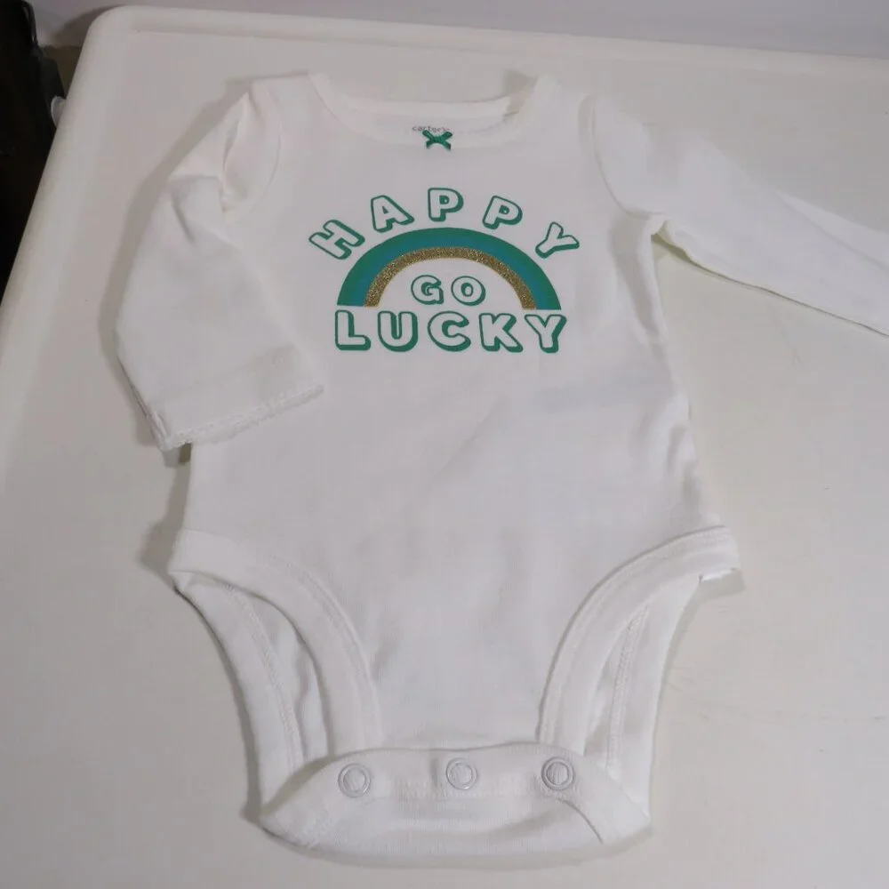 Baby Happy Go Lucky Bodysuit Rainbow St Patricks Day 3Mts